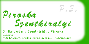 piroska szentkiralyi business card
