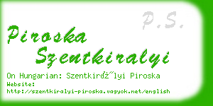 piroska szentkiralyi business card